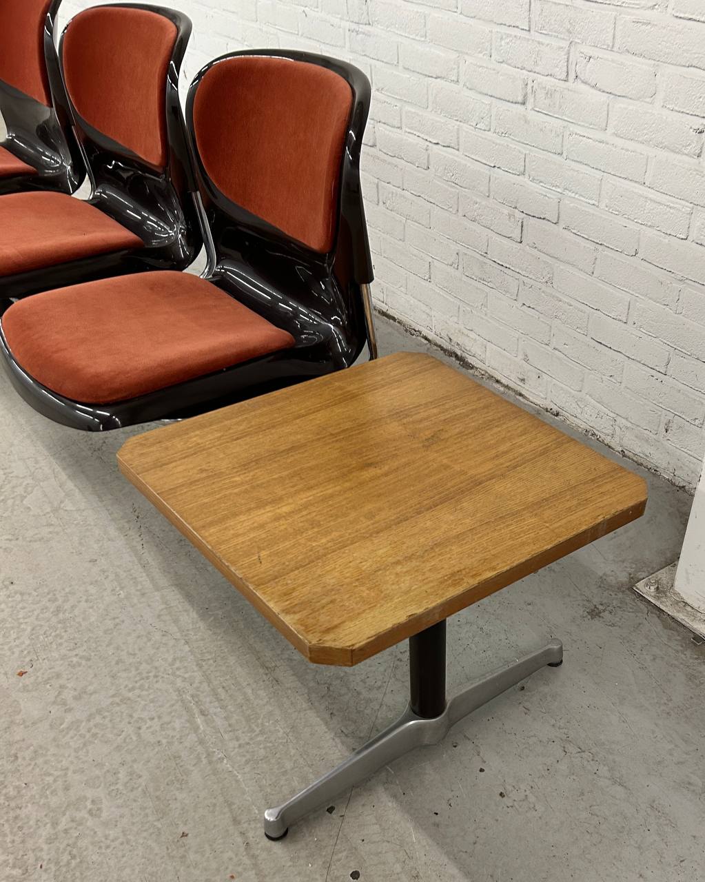 Vintage 3-zits wachtkamerbank Drabert Stahlmöbel 1970