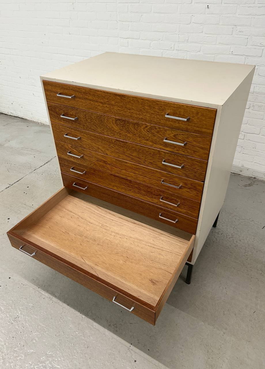 Vintage Papierkast Schoolkast Architectenkast