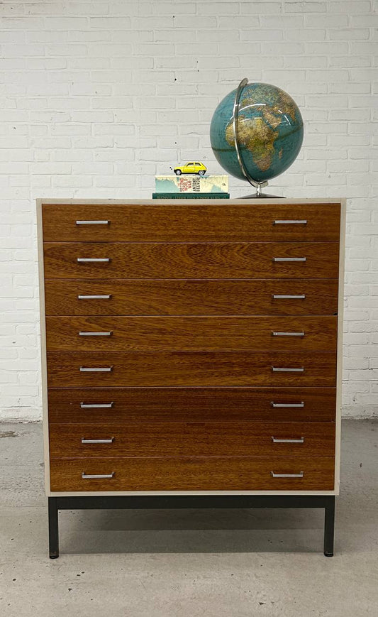 Vintage Papierkast Schoolkast Architectenkast