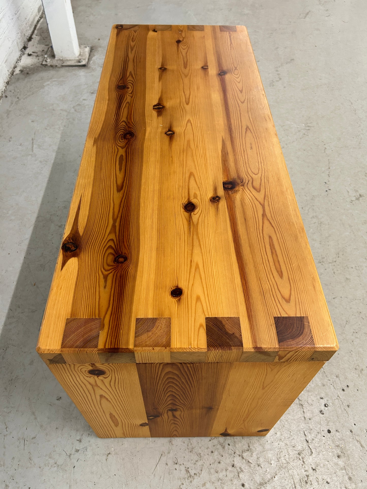 4 x vintage Aksel Kjersgaard pine wood storage benches