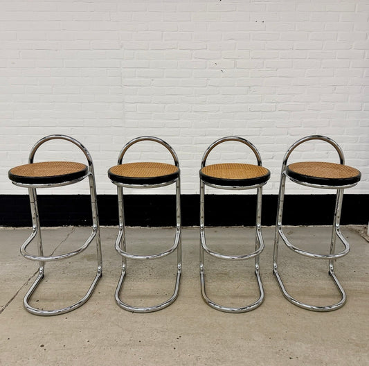 4 vintage Italy chrome barstools