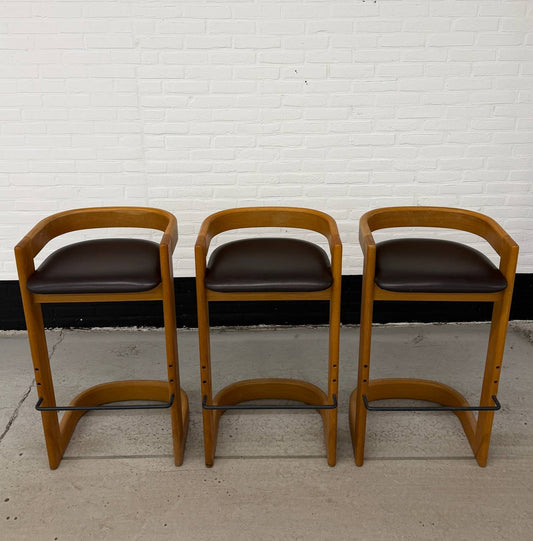 Set van 3 Willy Rizzo stijl barkrukken