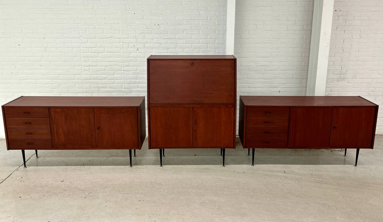 Vintage 2-delige modulaire secretaire