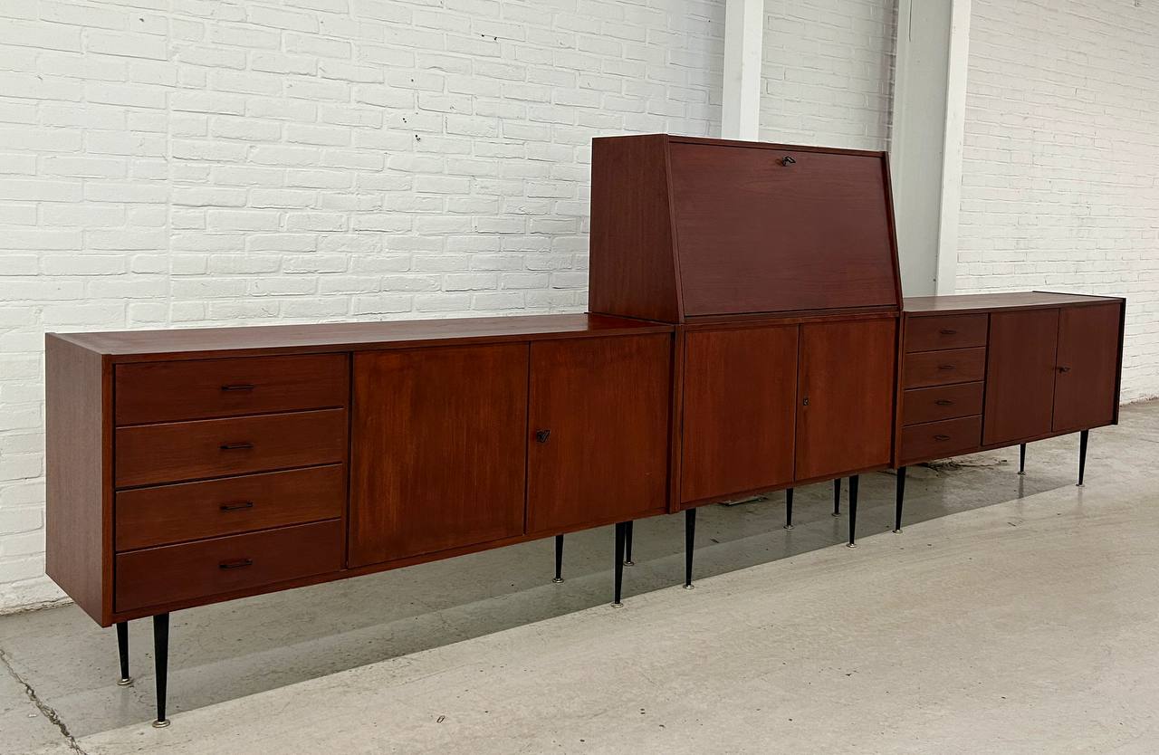 Vintage 2-delige modulaire secretaire
