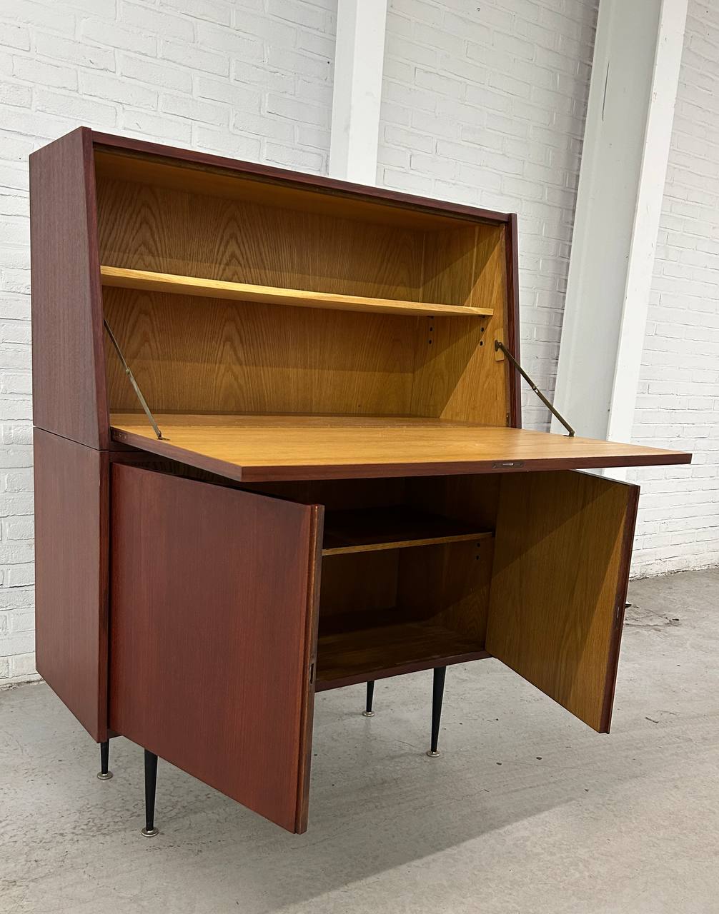 Vintage 2-delige modulaire secretaire