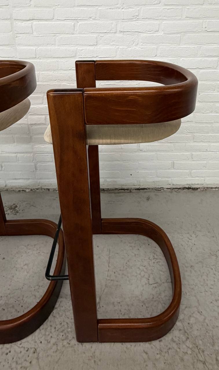 3 Vintage Willy Rizzo Stijl Barkrukken