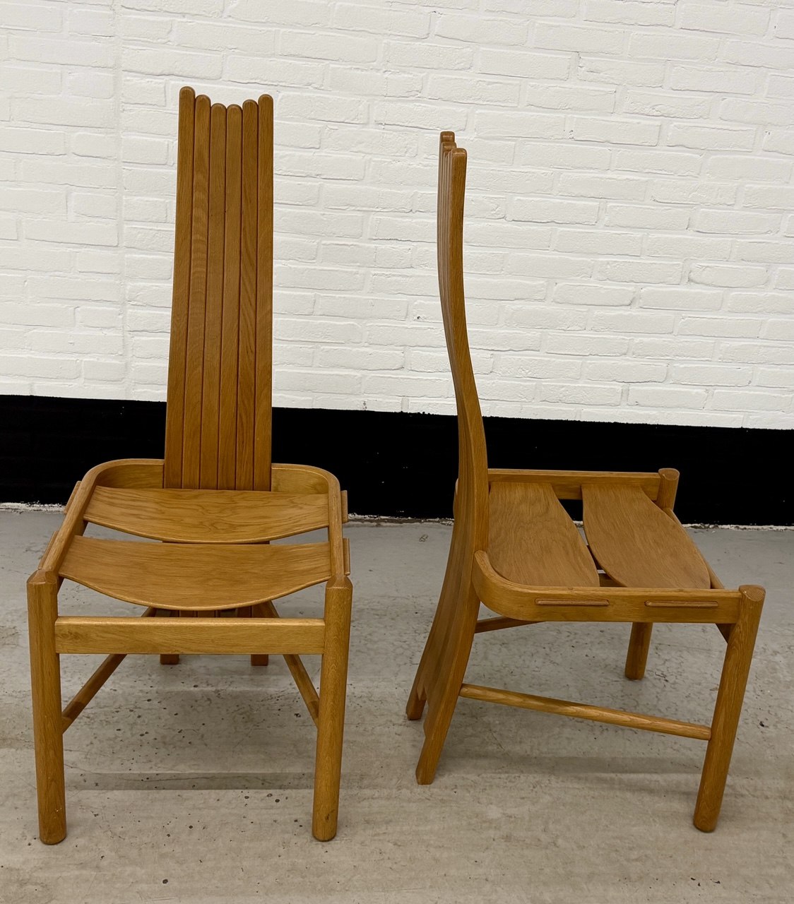 2 vintage Allmilmö designer stoelen