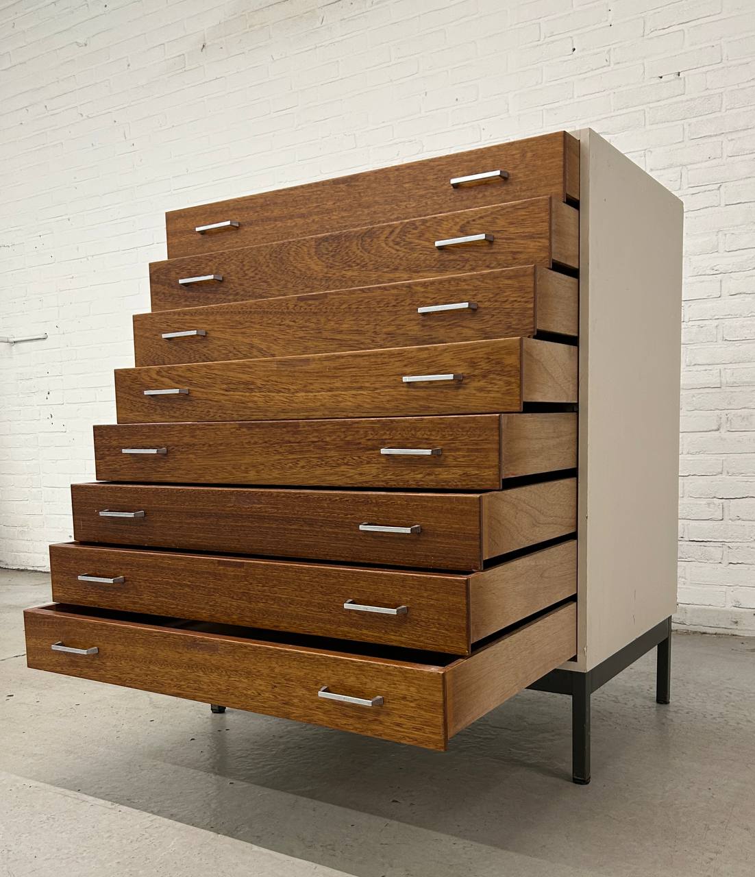 Vintage Papierkast Schoolkast Architectenkast