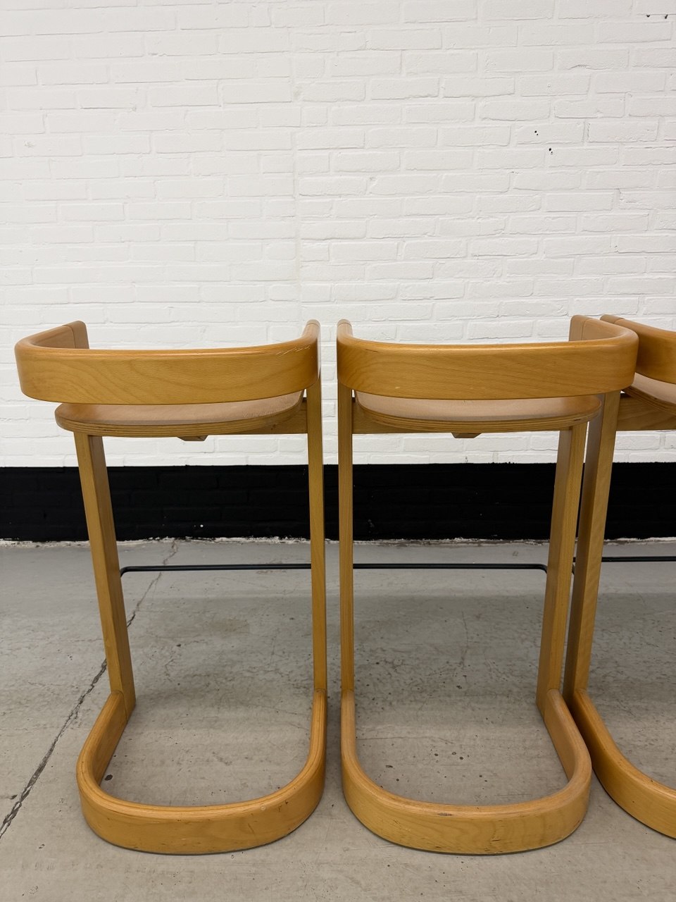 Set van 4 Willy Rizzo stijl barkrukken