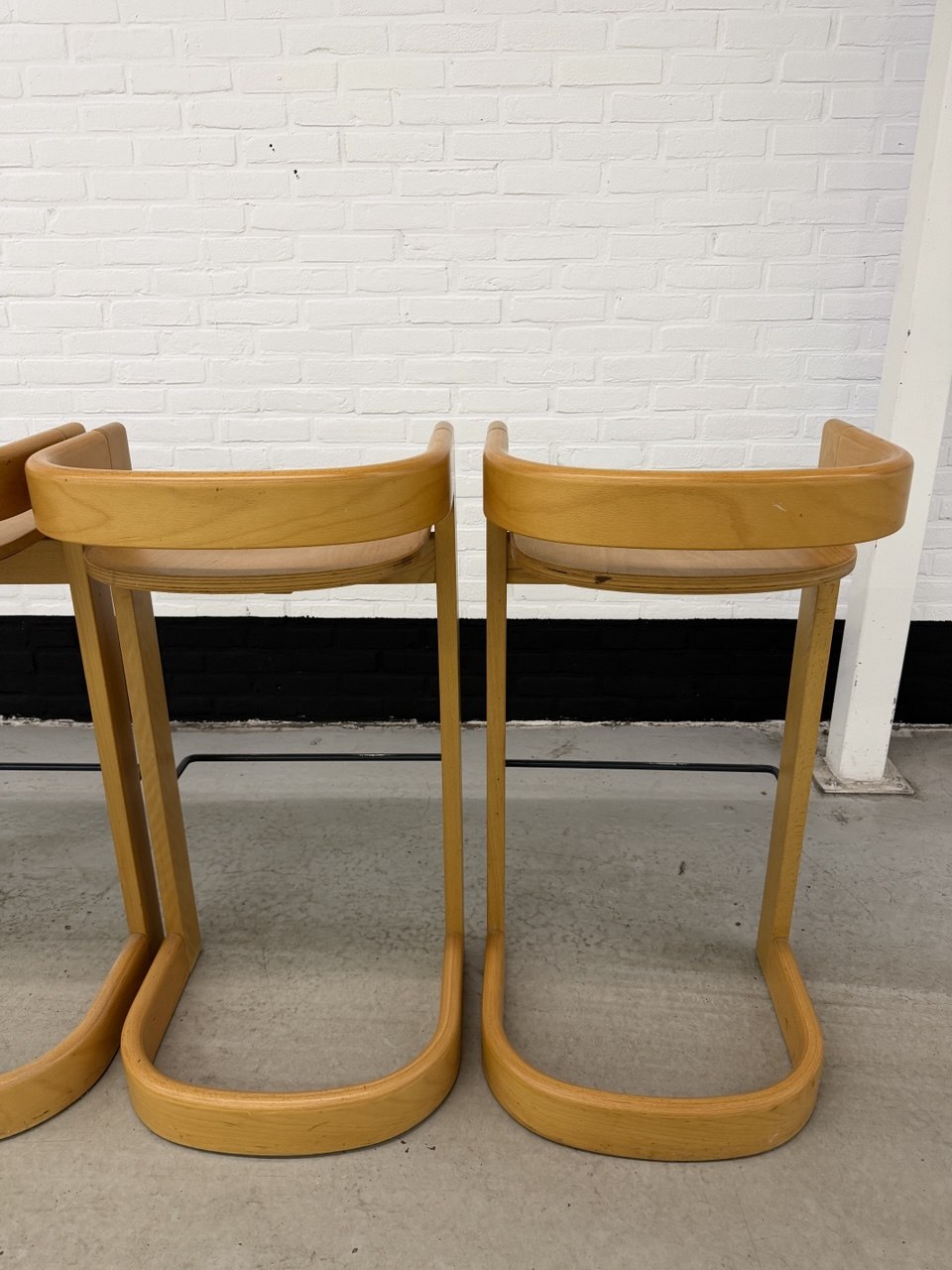 Set van 4 Willy Rizzo stijl barkrukken