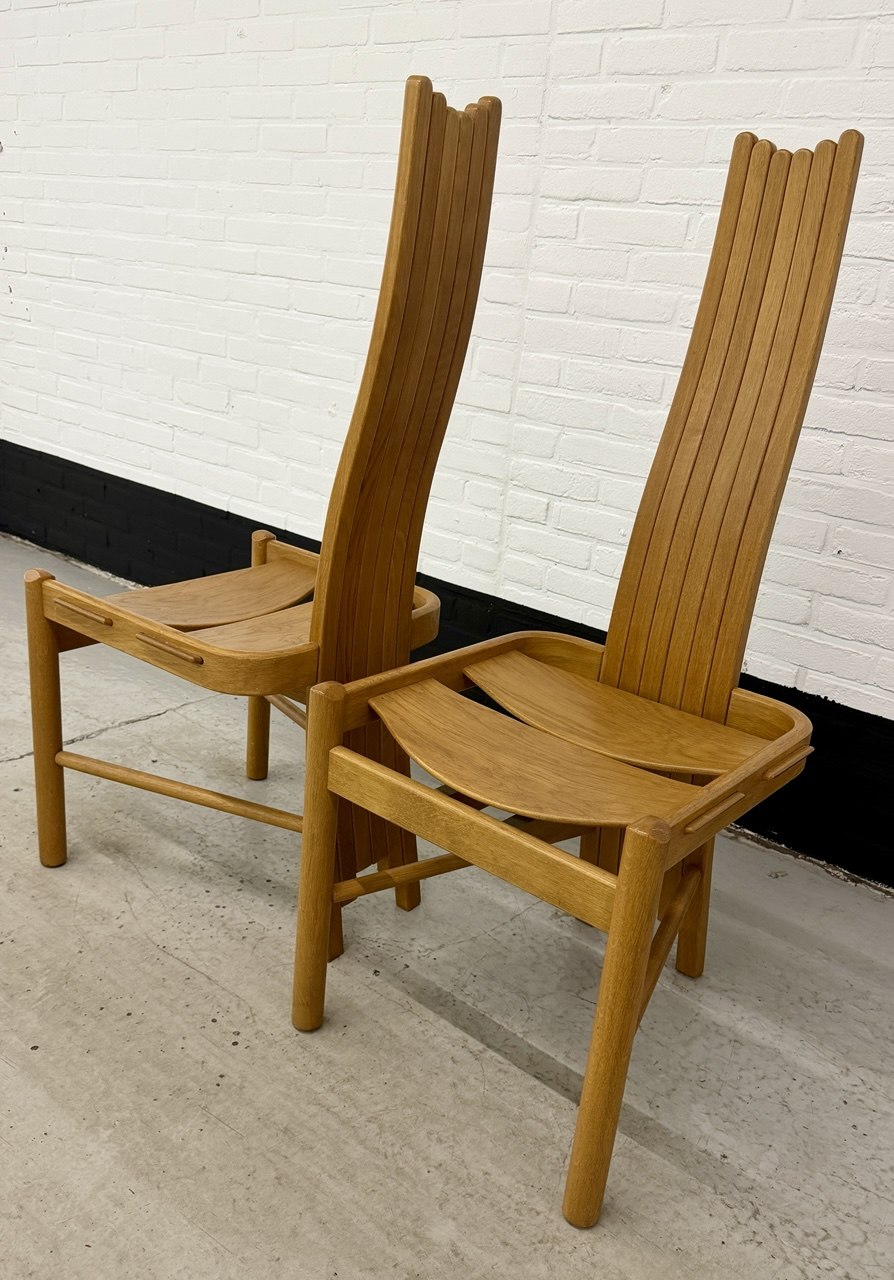 2 vintage Allmilmö designer stoelen