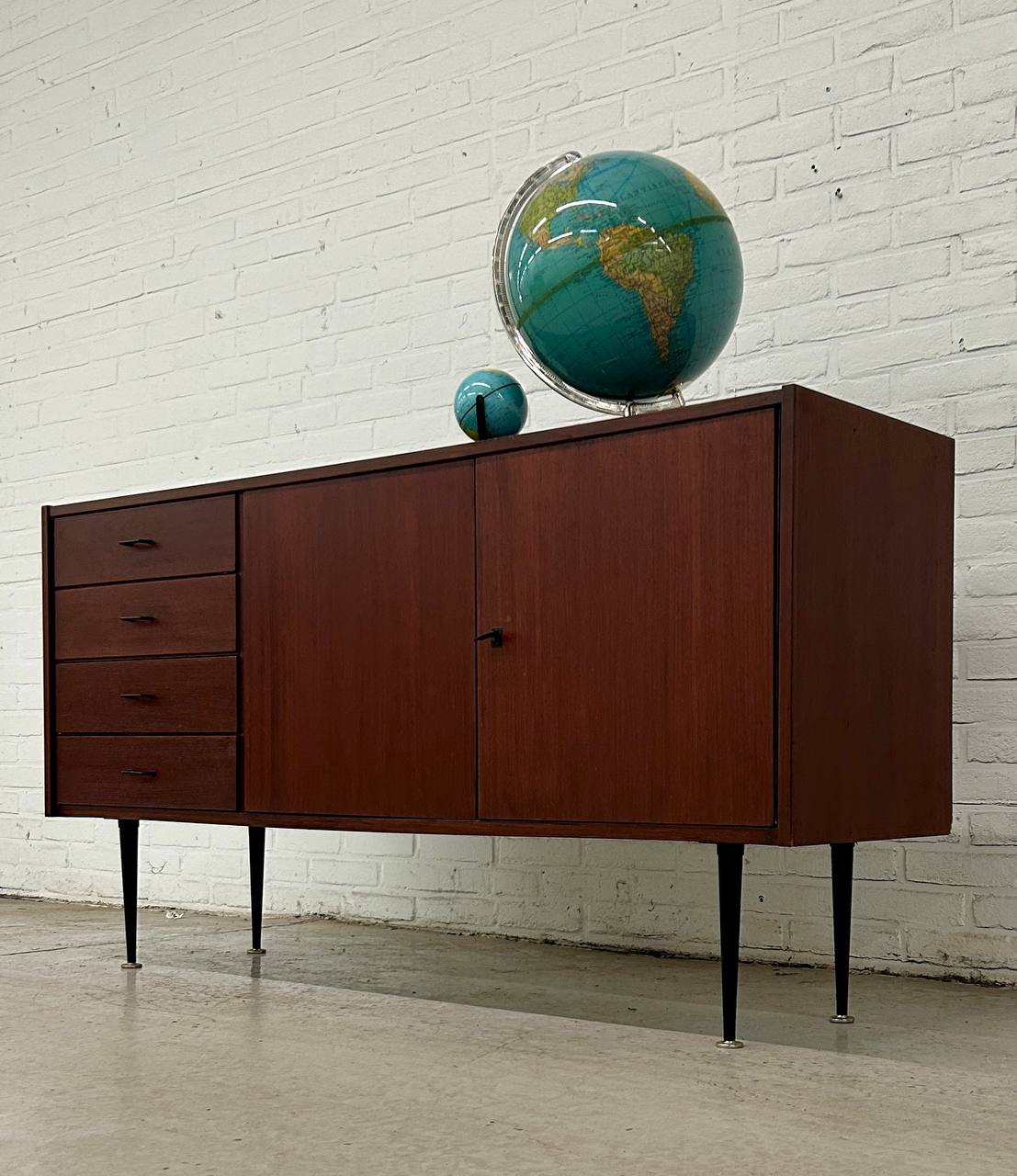 Vintage XXL 4-delig modulaire wandkast, sideboard
