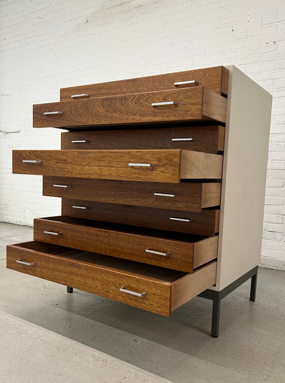 Vintage Papierkast Schoolkast Architectenkast