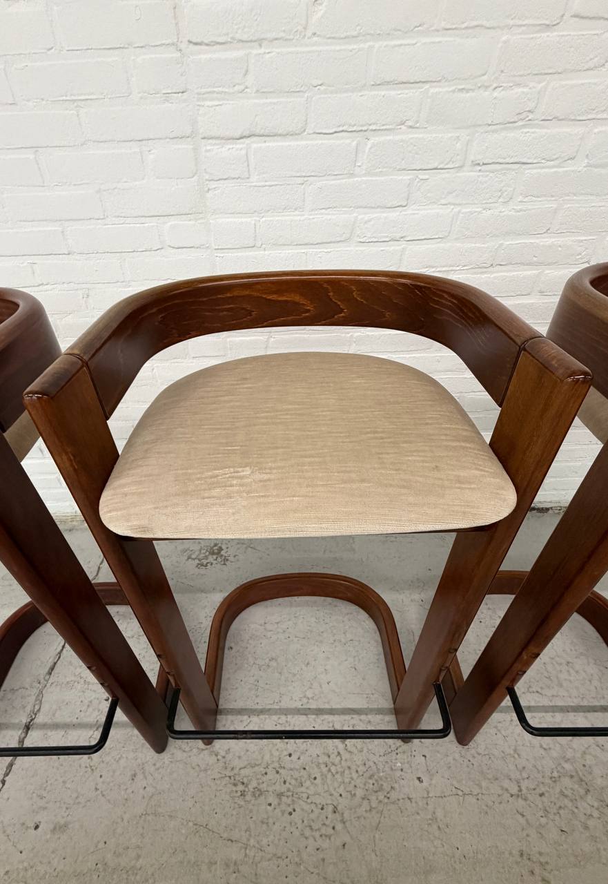3 Vintage Willy Rizzo Stijl Barkrukken