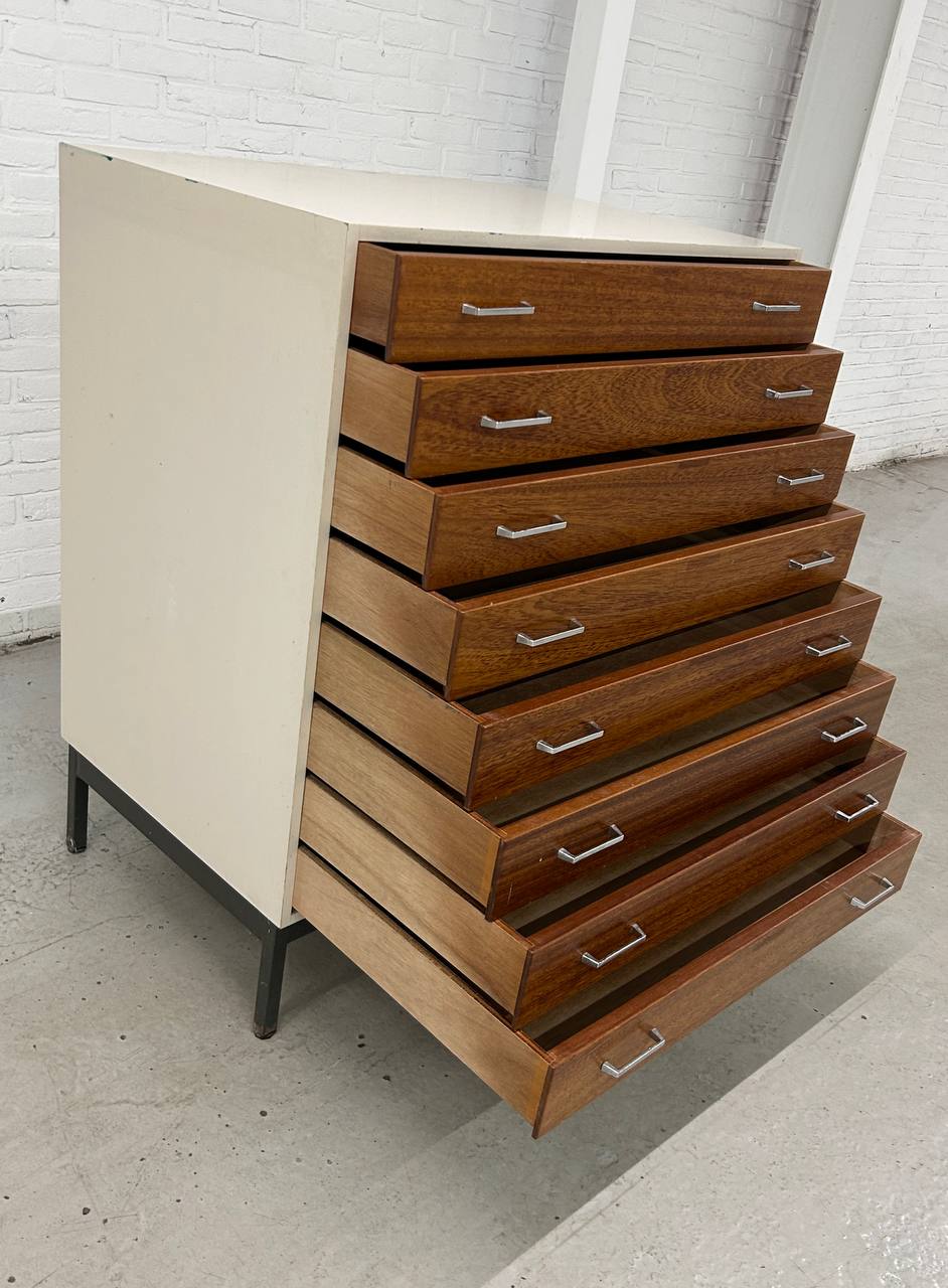 Vintage Papierkast Schoolkast Architectenkast
