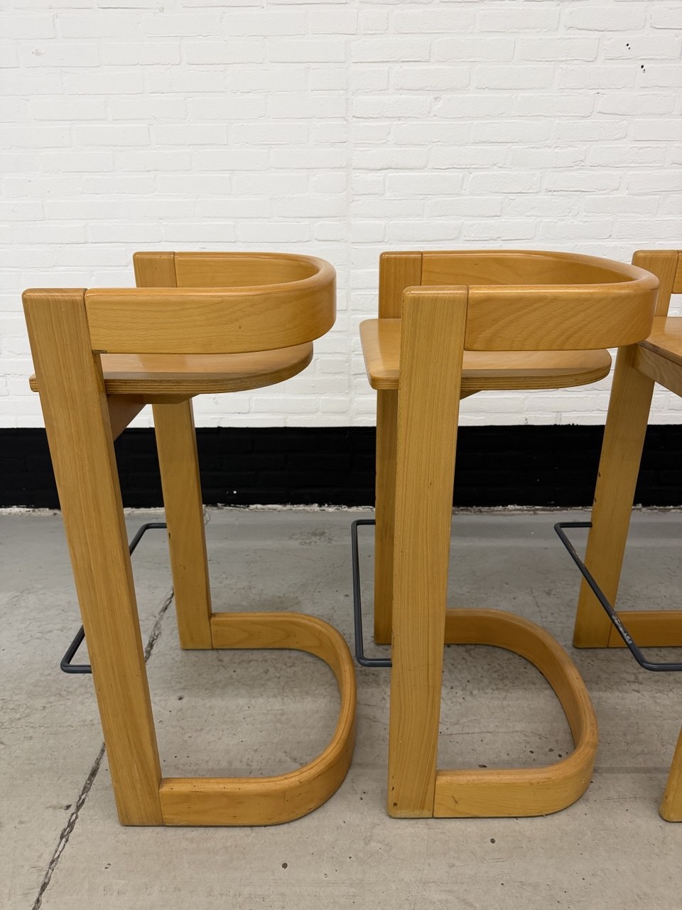 Set van 4 Willy Rizzo stijl barkrukken