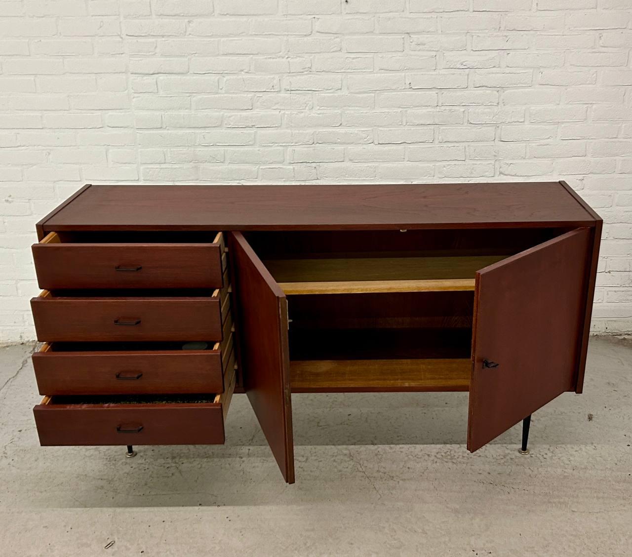 Vintage XXL 4-delig modulaire wandkast, sideboard