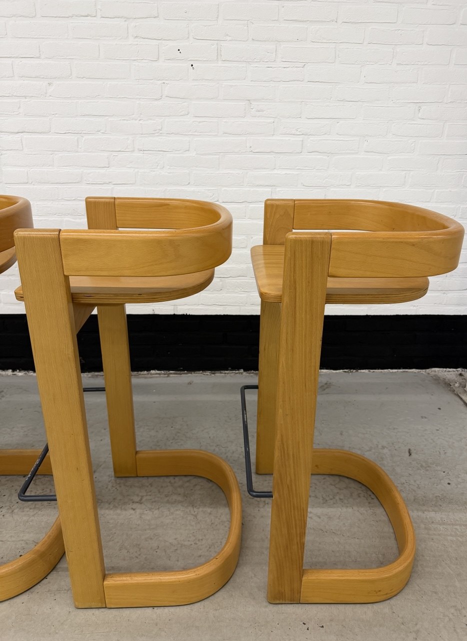 Set van 4 Willy Rizzo stijl barkrukken
