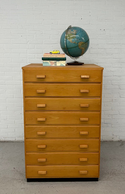 Vintage Schoolkast Papierkast Ladekast