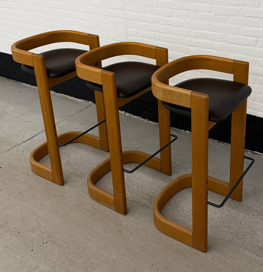 Set van 3 Willy Rizzo stijl barkrukken