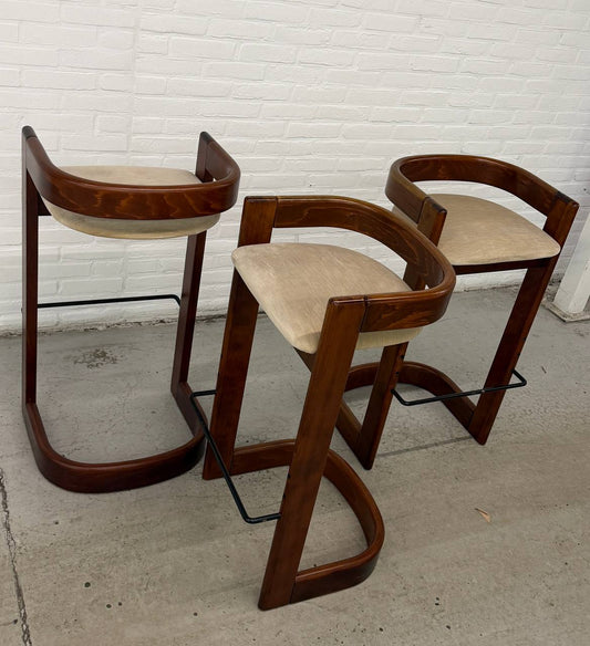 3 Vintage Willy Rizzo Stijl Barkrukken