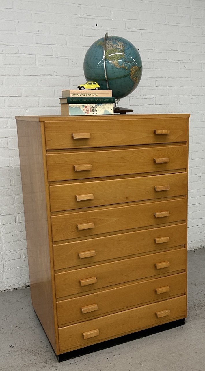 Vintage Schoolkast Papierkast Ladekast