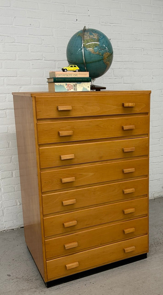 Vintage Schoolkast Papierkast Ladekast