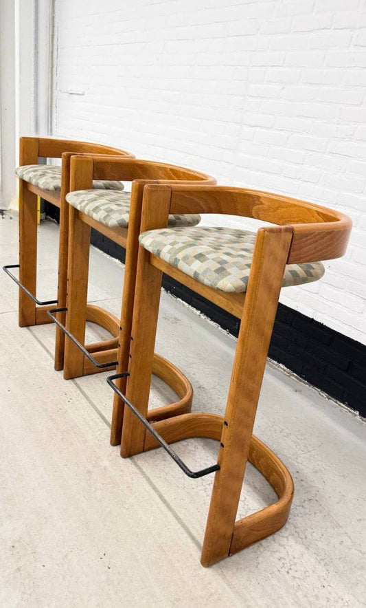 3 vintage Willy Rizzo stijl barkrukken