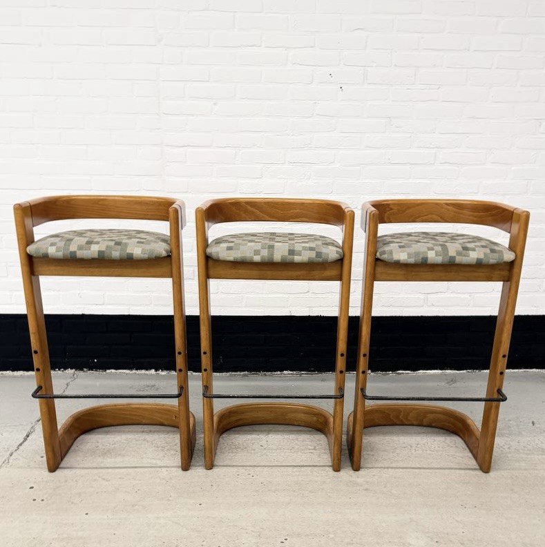 3 vintage Willy Rizzo stijl barkrukken
