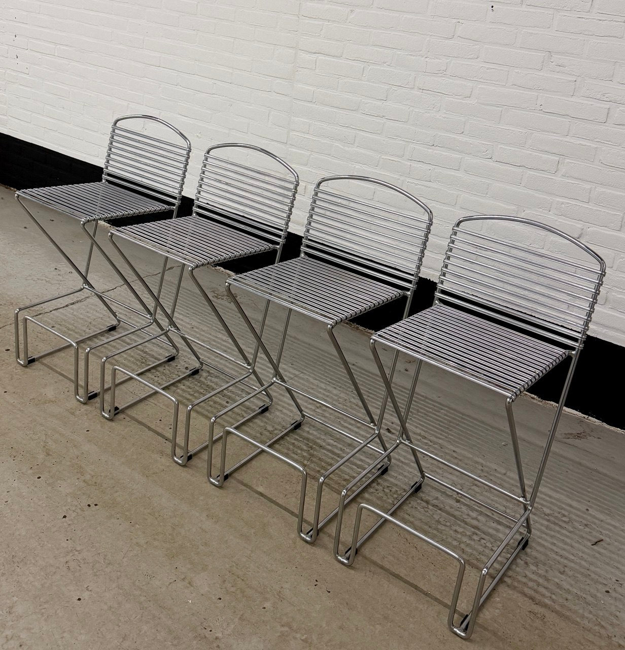 4 x vintage Till Behrens barkrukken