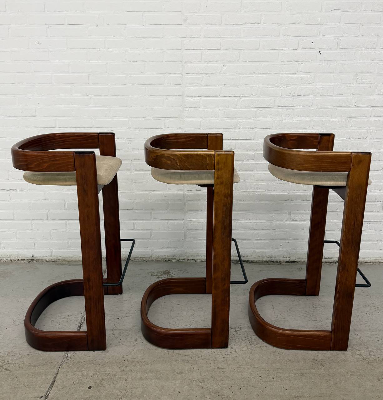 3 Vintage Willy Rizzo Stijl Barkrukken