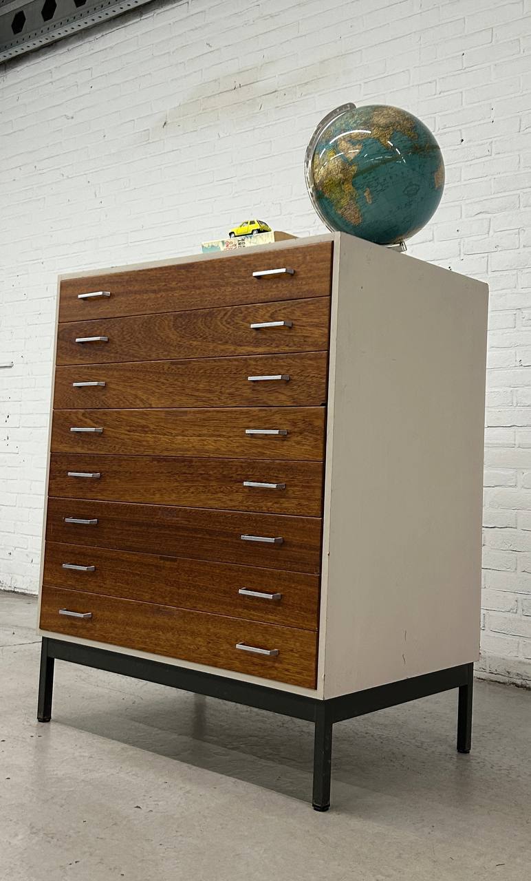 Vintage Papierkast Schoolkast Architectenkast