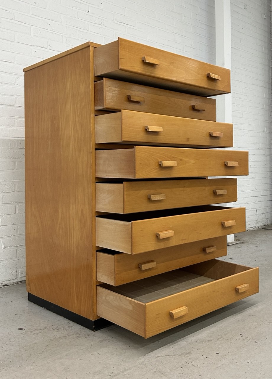 Vintage Schoolkast Papierkast Ladekast