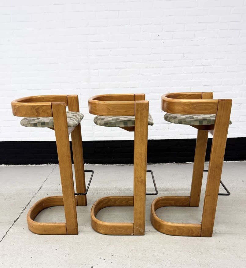 3 vintage Willy Rizzo stijl barkrukken