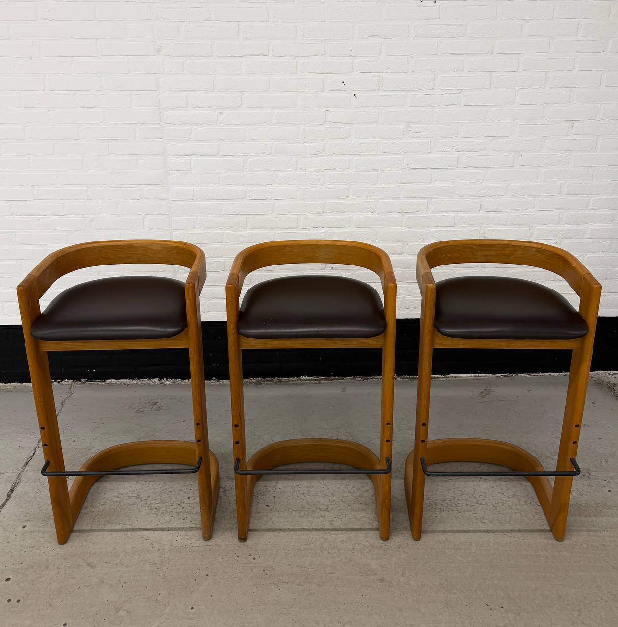 Set van 3 Willy Rizzo stijl barkrukken