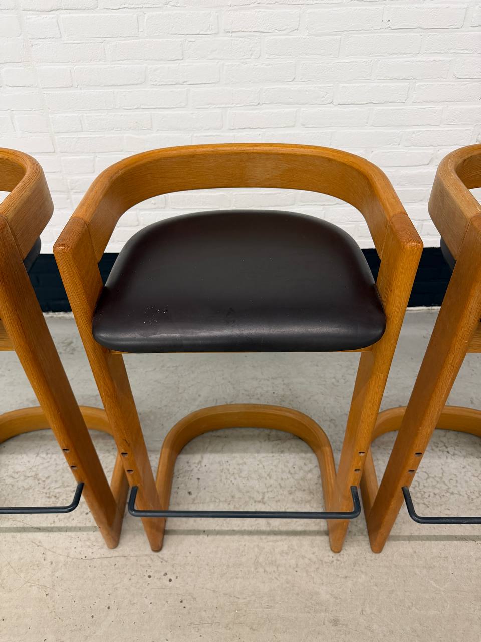 Set van 3 Willy Rizzo stijl barkrukken