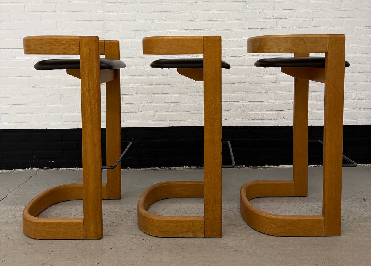 Set van 3 Willy Rizzo stijl barkrukken