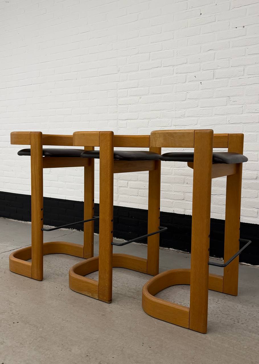 Set van 3 Willy Rizzo stijl barkrukken