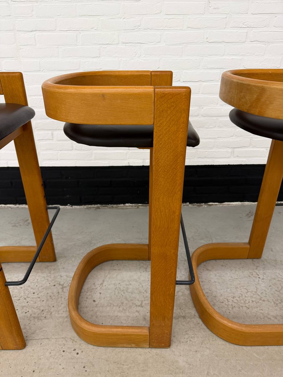 Set van 3 Willy Rizzo stijl barkrukken