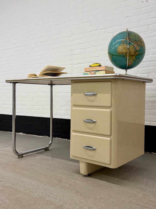 Vintage buisframe Maquet desk, doktersbureau