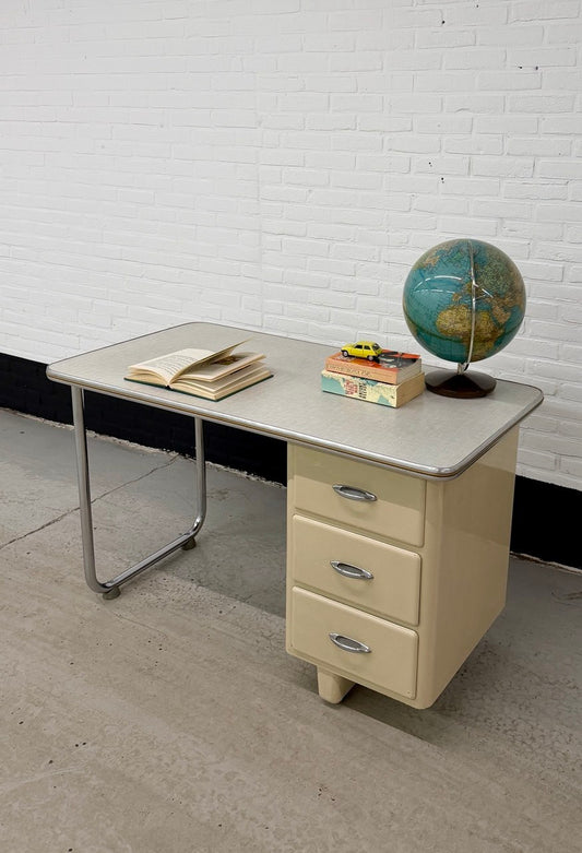 Vintage buisframe Maquet desk, doktersbureau