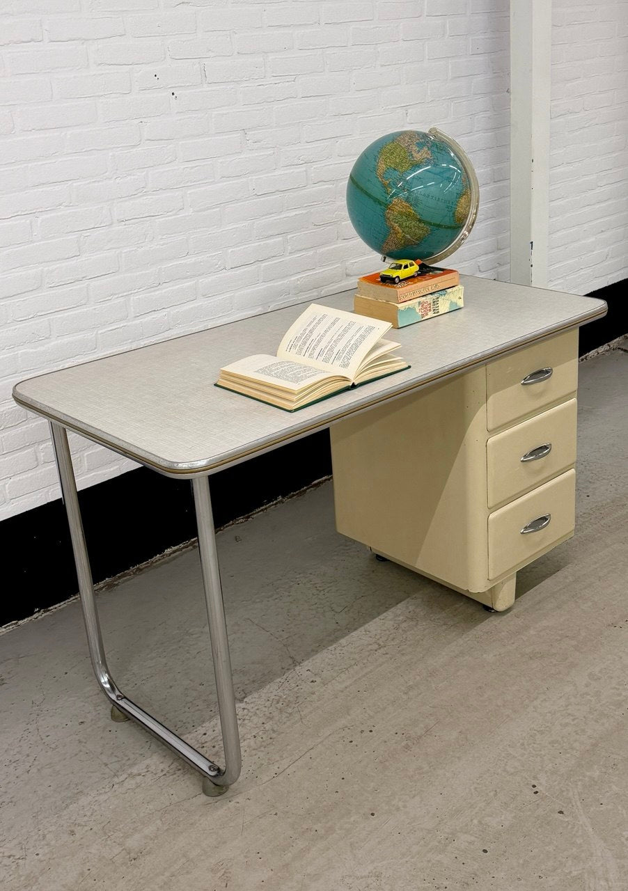 Vintage buisframe Maquet desk, doktersbureau