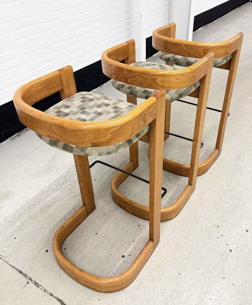 3 vintage Willy Rizzo stijl barkrukken