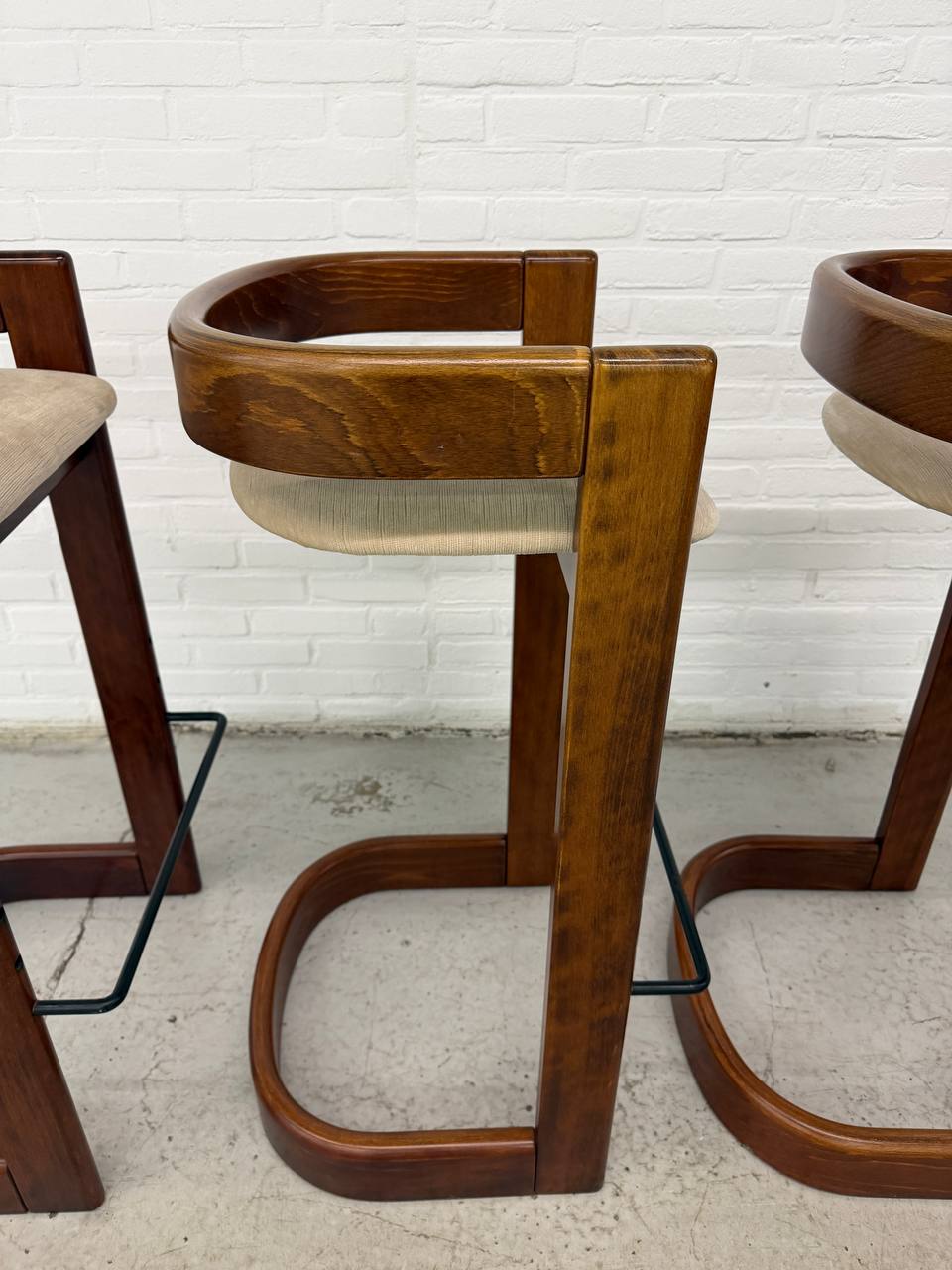 3 Vintage Willy Rizzo Stijl Barkrukken