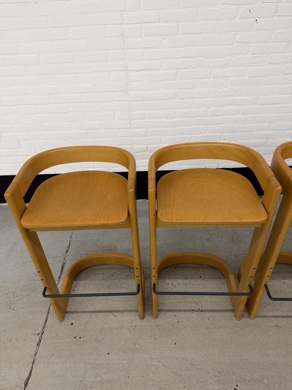 Set van 4 Willy Rizzo stijl barkrukken