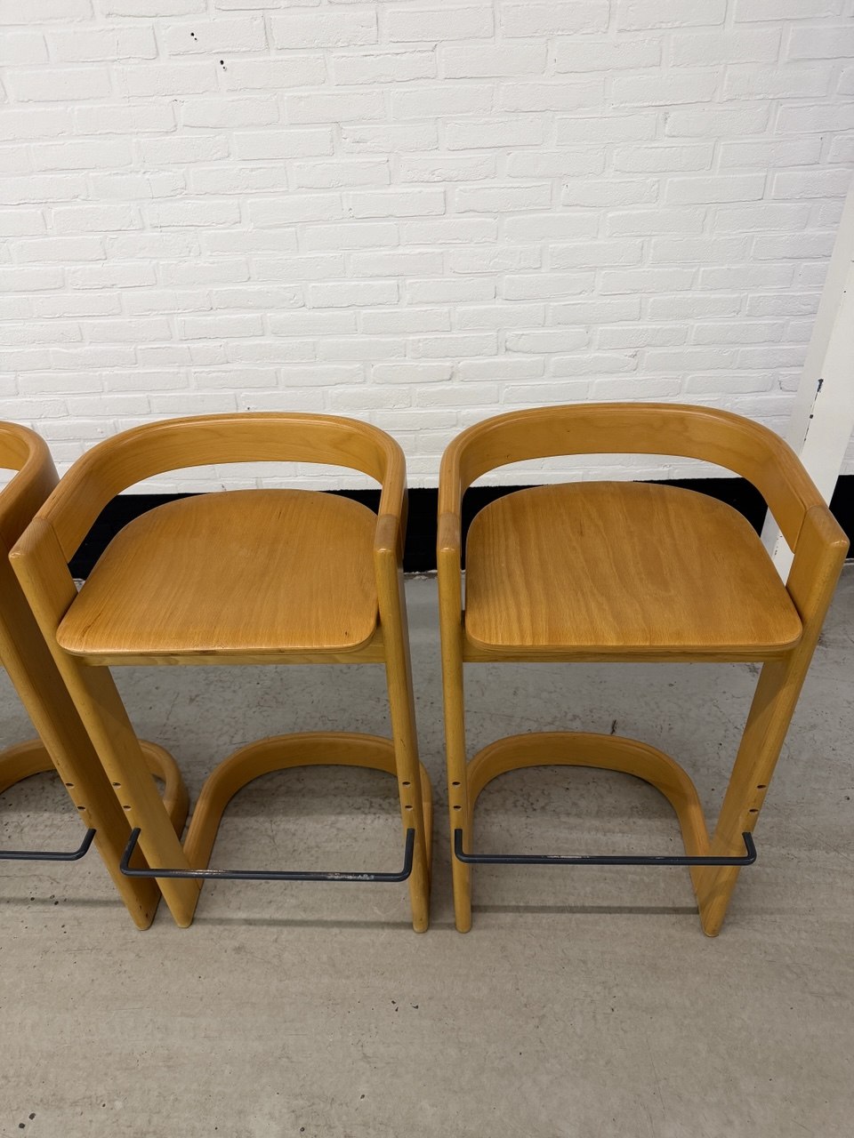 Set van 4 Willy Rizzo stijl barkrukken