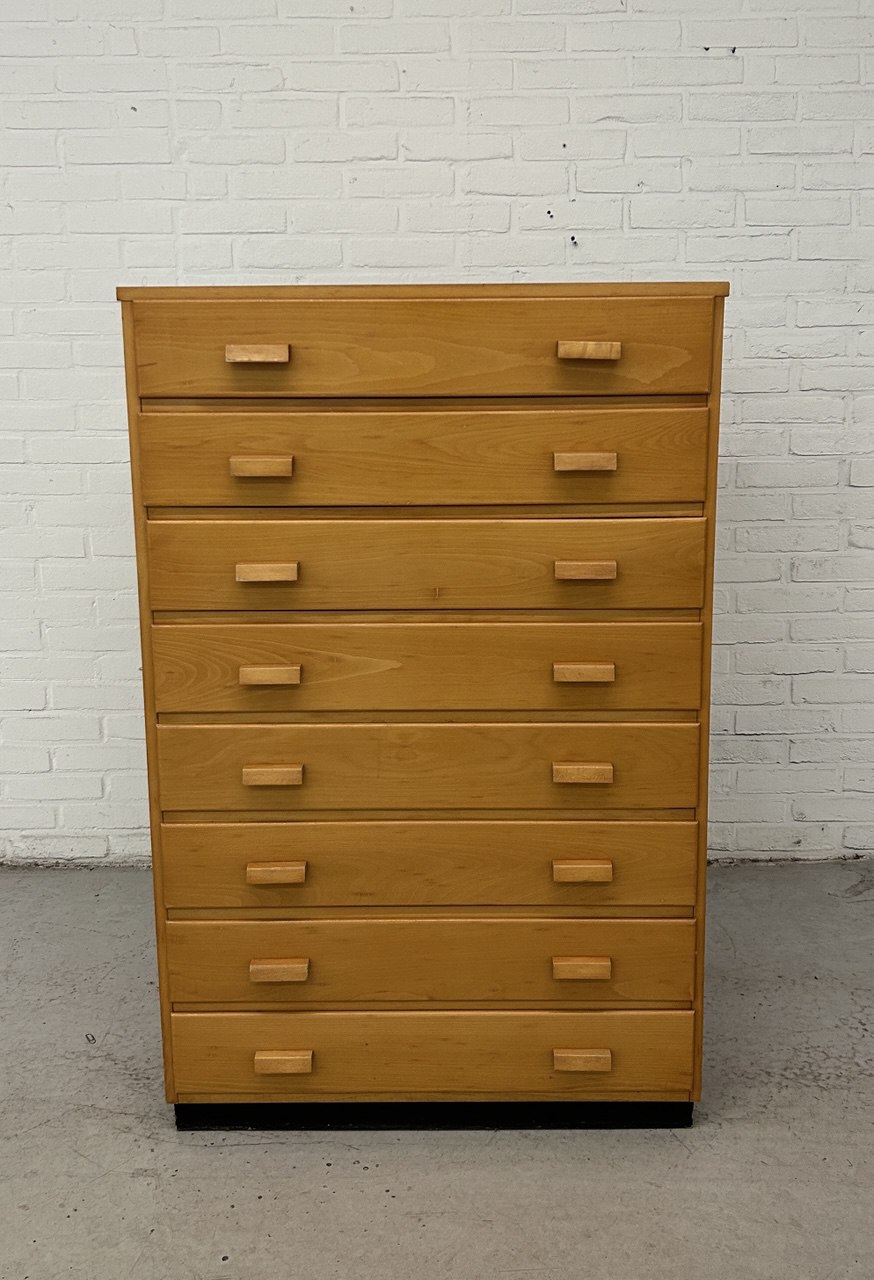 Vintage Schoolkast Papierkast Ladekast
