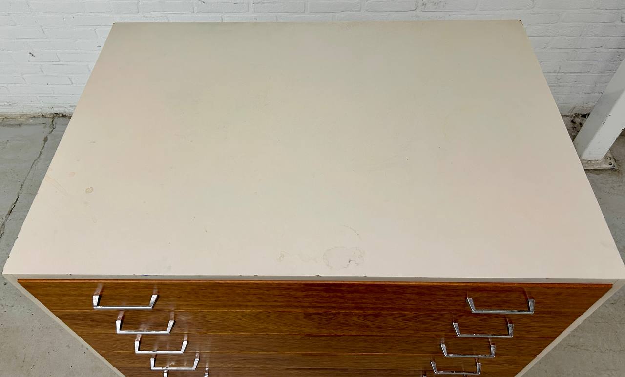 Vintage Papierkast Schoolkast Architectenkast