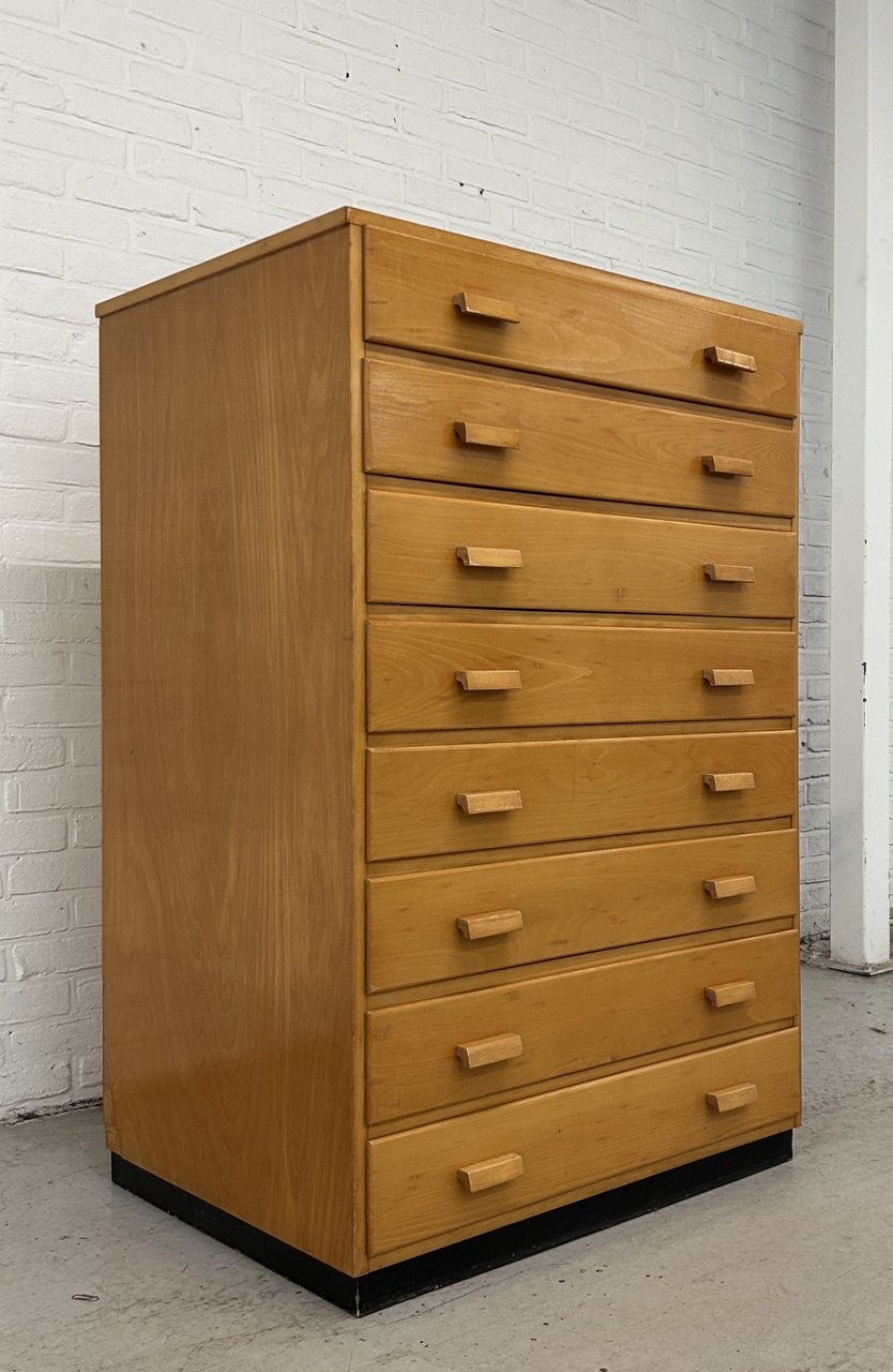 Vintage Schoolkast Papierkast Ladekast