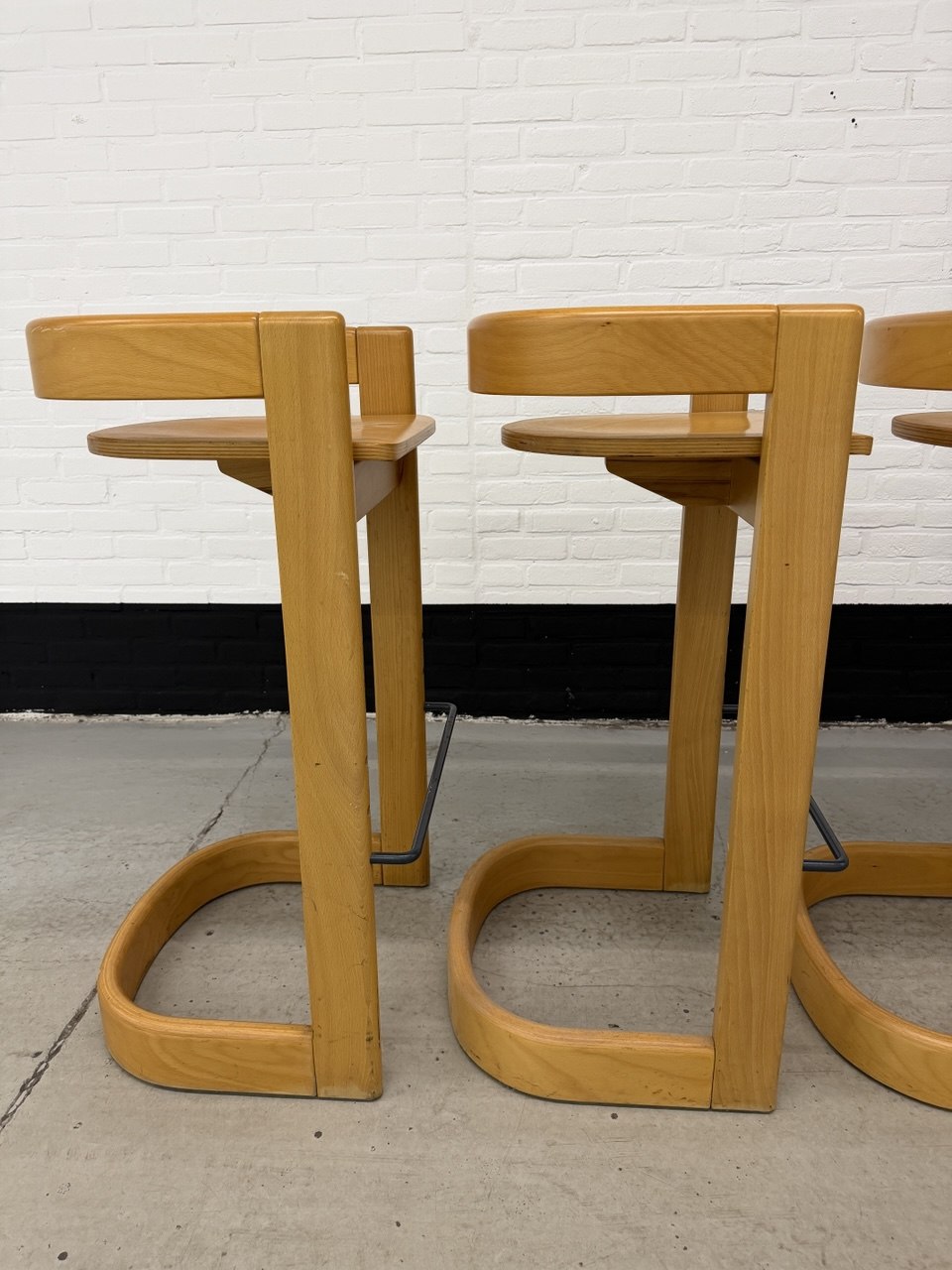 Set van 4 Willy Rizzo stijl barkrukken